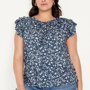 Floral Blue Women's Top